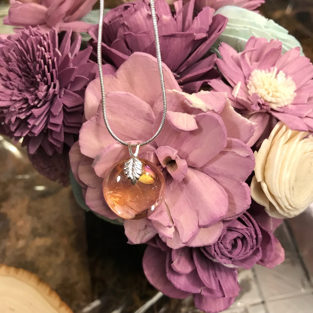 New handmade Pink Peach necklace breast cancer - Picture 7 of 8